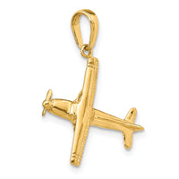 14k 3-D High-Wing Airplane Pendant-D1226