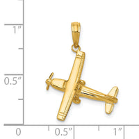 14k 3-D High-Wing Airplane Pendant-D1226