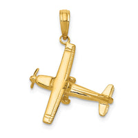 14k 3-D High-Wing Airplane Pendant-D1226
