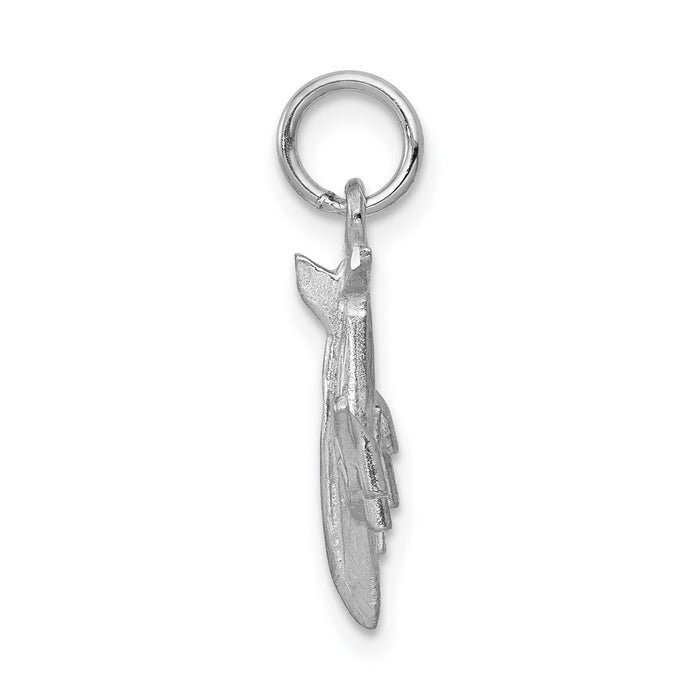 14k White Gold 3-D Airplane Charm-D1228