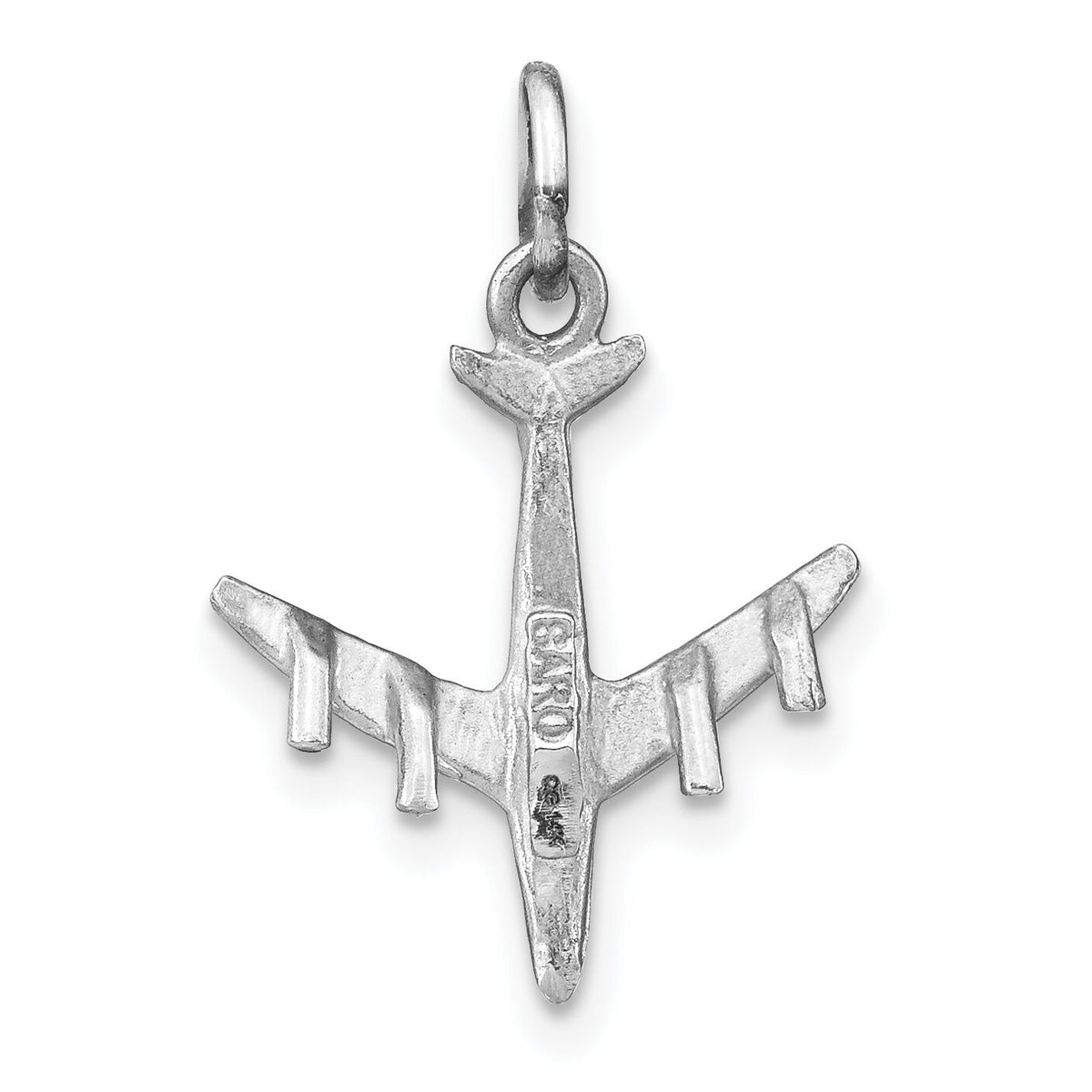 14k White Gold 3-D Airplane Charm-D1228