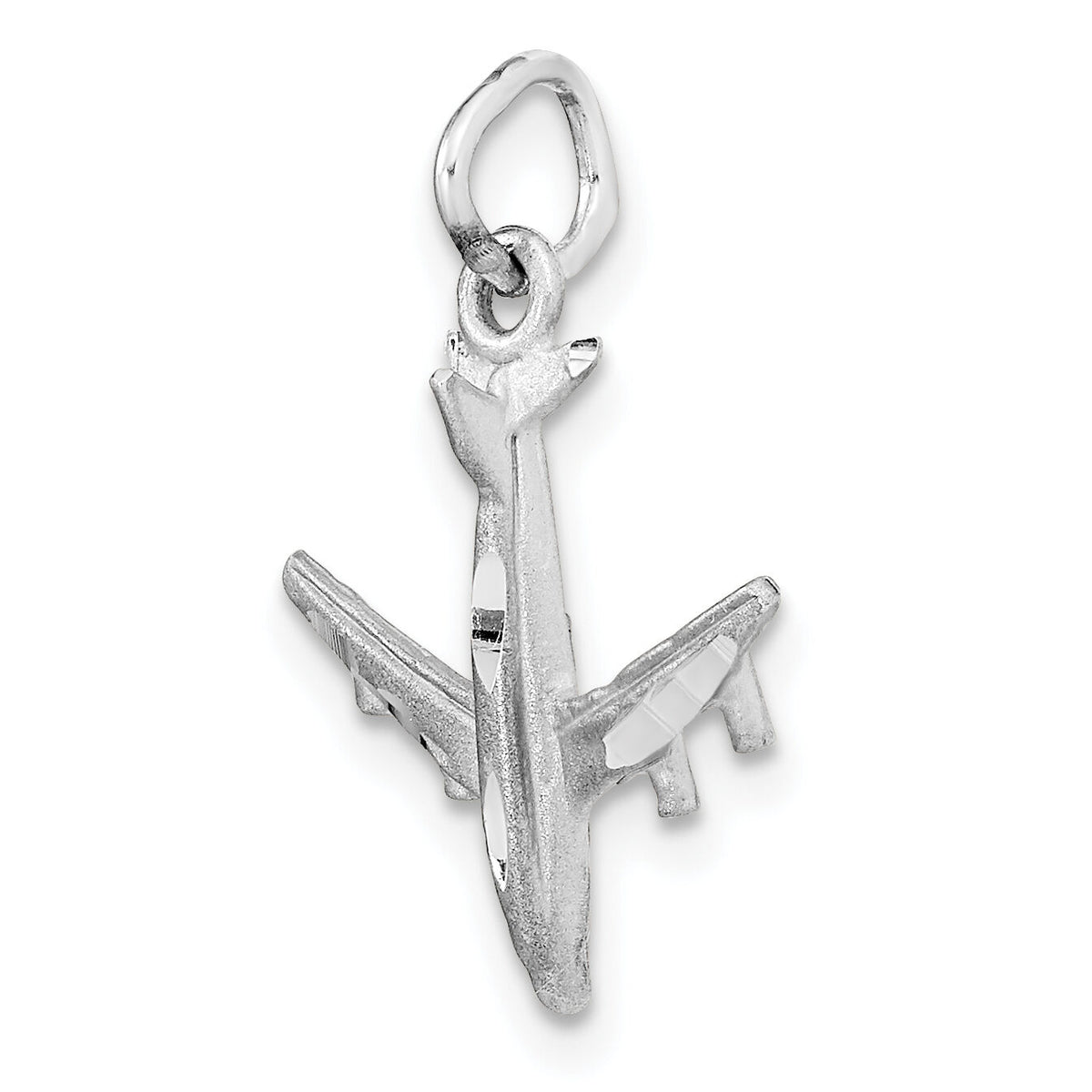14k White Gold 3-D Airplane Charm-D1228