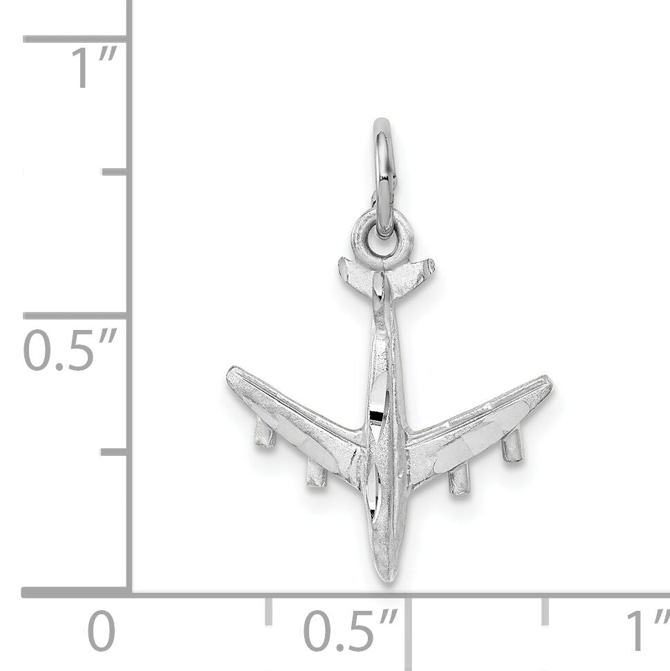 14k White Gold 3-D Airplane Charm-D1228