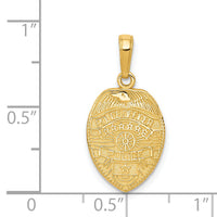 14k Police Officer Badge Pendant-D1232