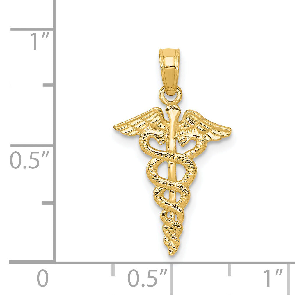 14k Caduceus Pendant-D1236