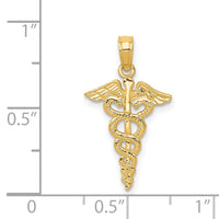14k Caduceus Pendant-D1236