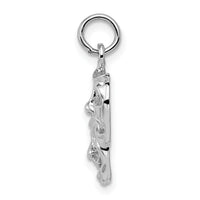 14k White Gold Polished Open-Backed Comedy/Tragedy Charm-D1243