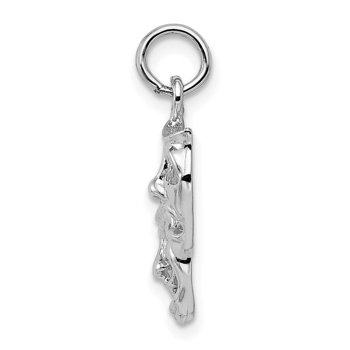 14k White Gold Polished Open-Backed Comedy/Tragedy Charm-D1243