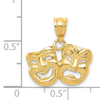 14k Polished Open-Backed Comedy/Tragedy Pendant-D1245
