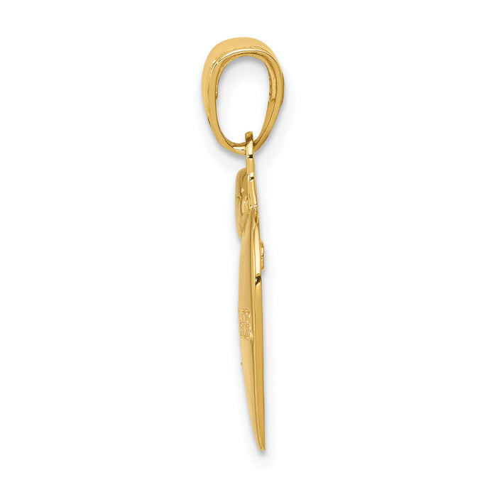 14k #1 TEACHER Apple Pendant-D1247