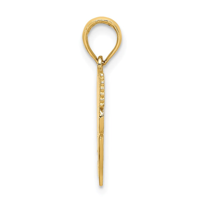 14k Polished Flat-Backed Dental Charm-D1249