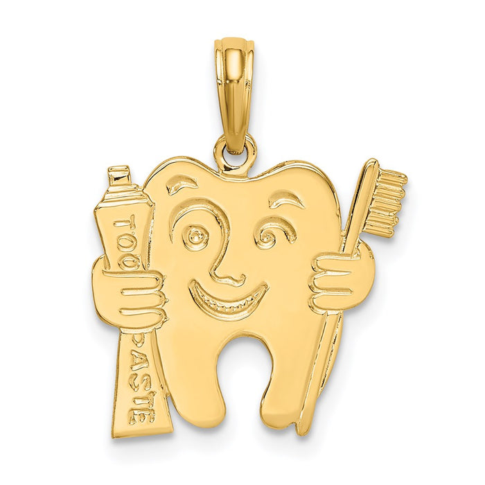 14k Polished Flat-Backed Dental Charm-D1249