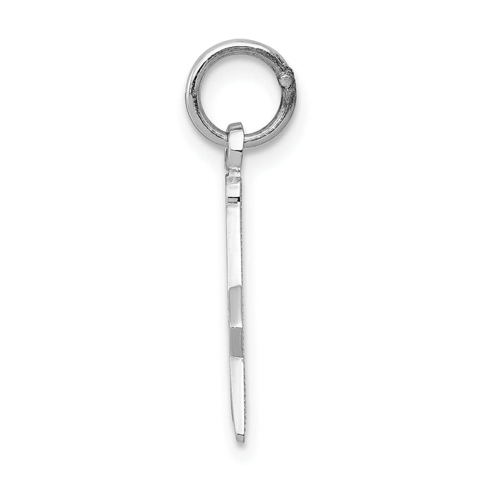 14k White Gold Polished & Textured Masonic Symbol Charm-D1250