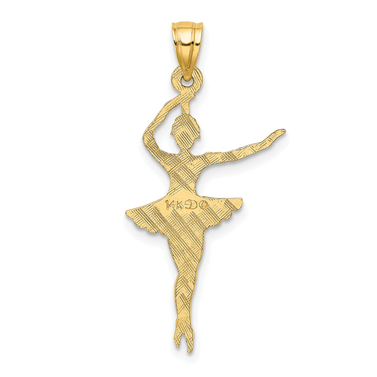 14k Satin Polished Ballerina Charm-D1253
