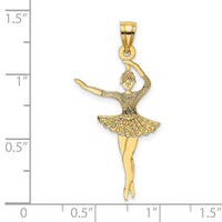 14k Satin Polished Ballerina Charm-D1253