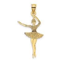 14k Satin Polished Ballerina Charm-D1253