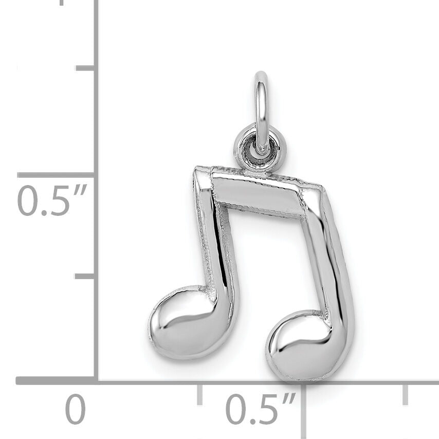14K White Gold Polished Musical Notes Charm-D1255