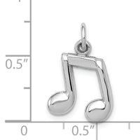 14K White Gold Polished Musical Notes Charm-D1255