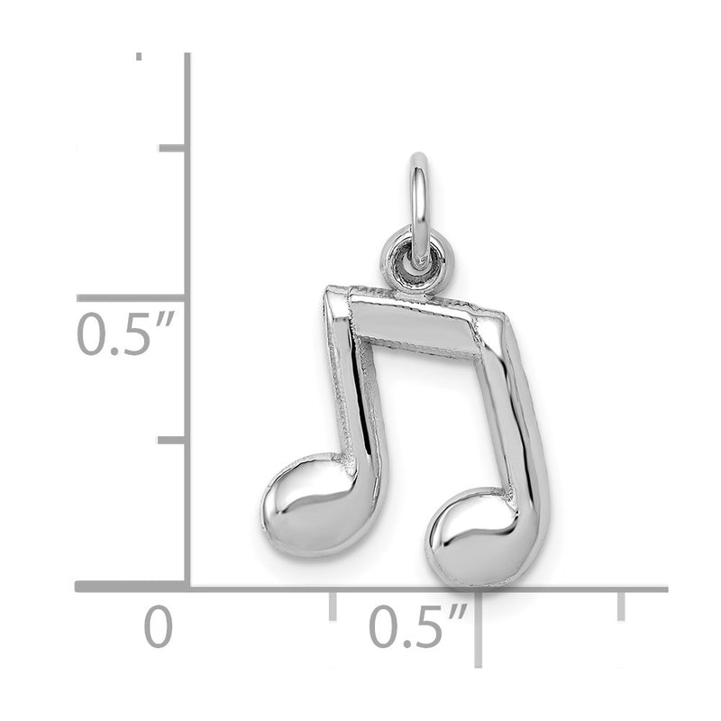 14K White Gold Polished Musical Notes Charm-D1255