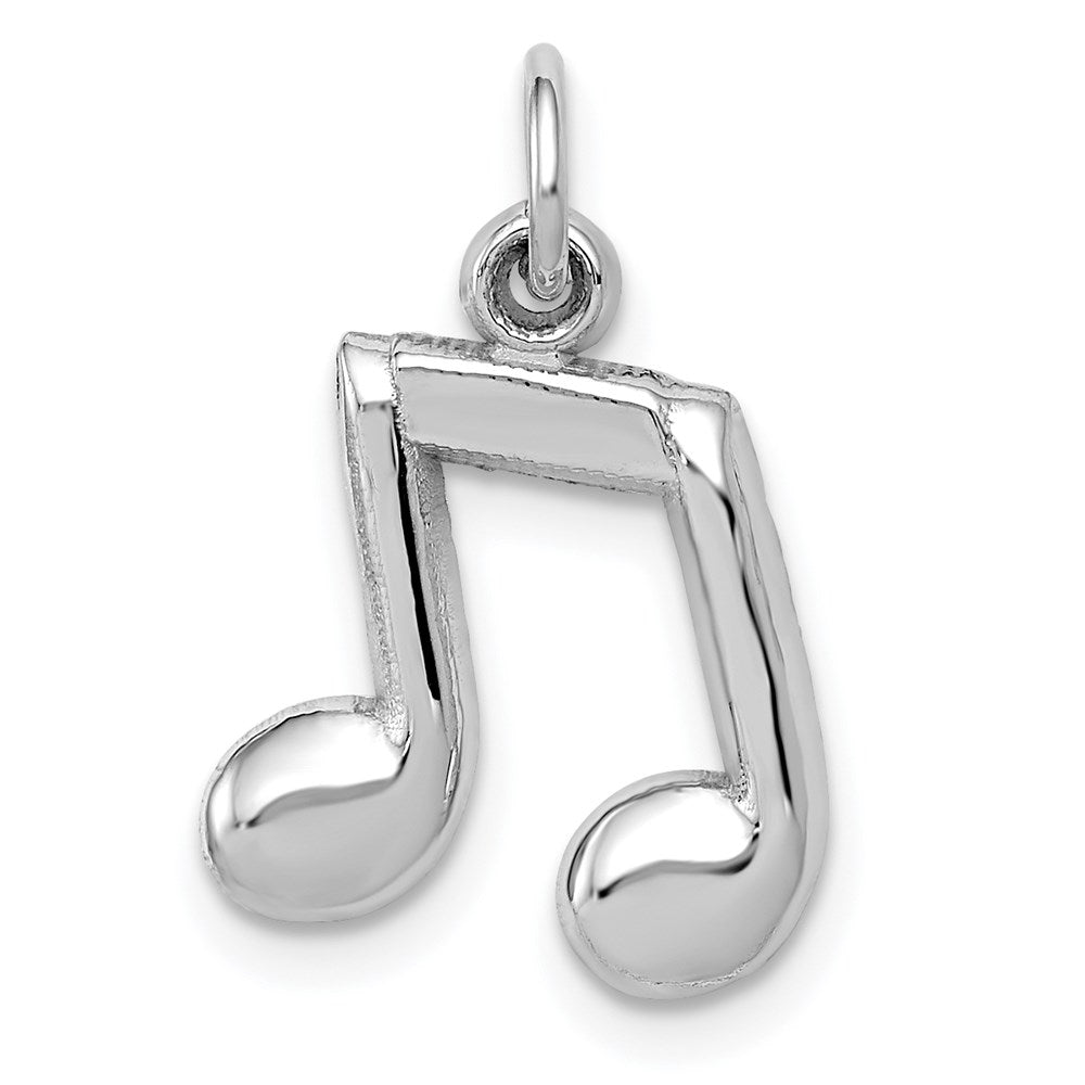 14K White Gold Polished Musical Notes Charm-D1255