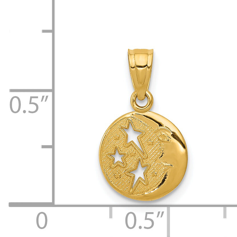 14k Moon and Stars Pendant-D1261