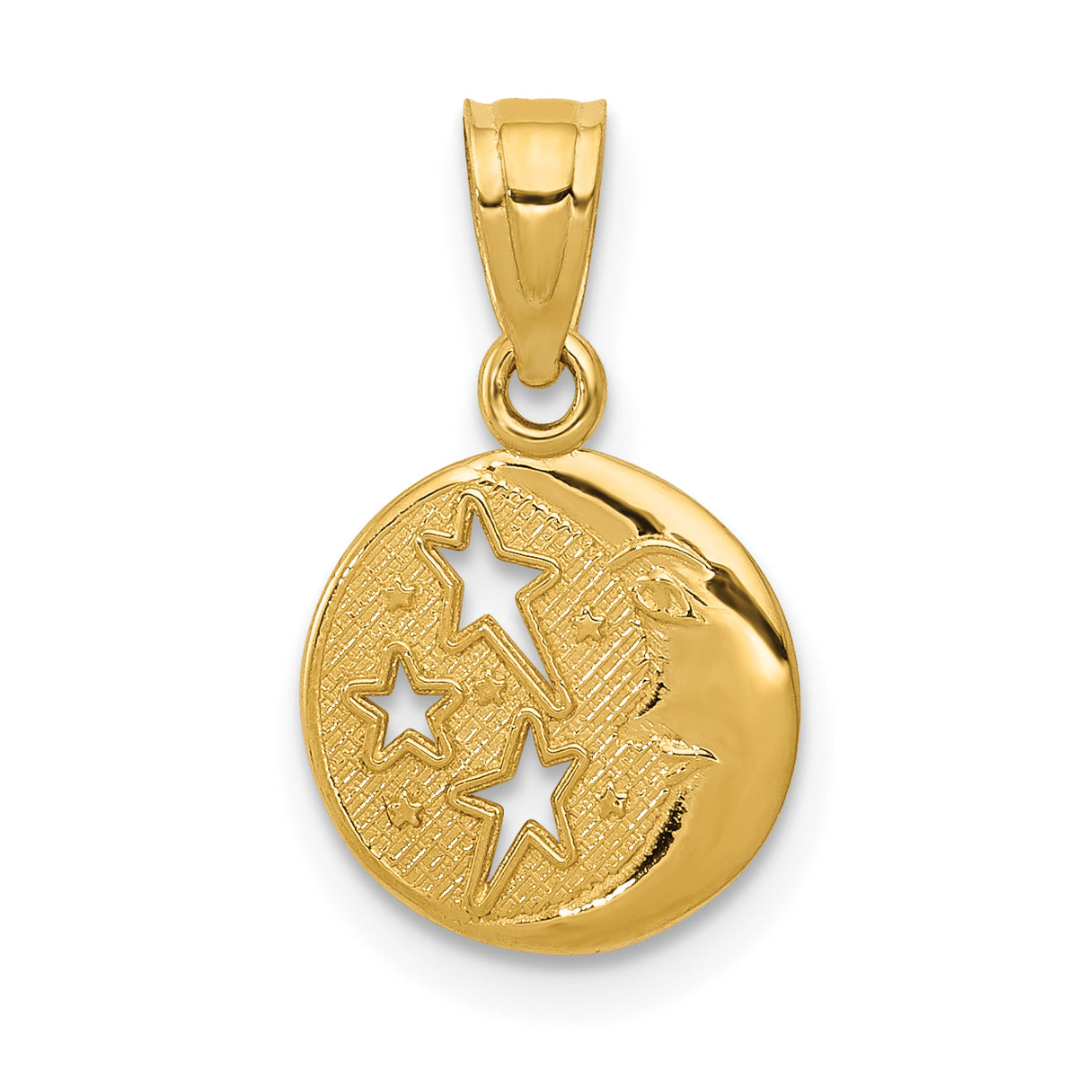 14k Moon and Stars Pendant-D1261