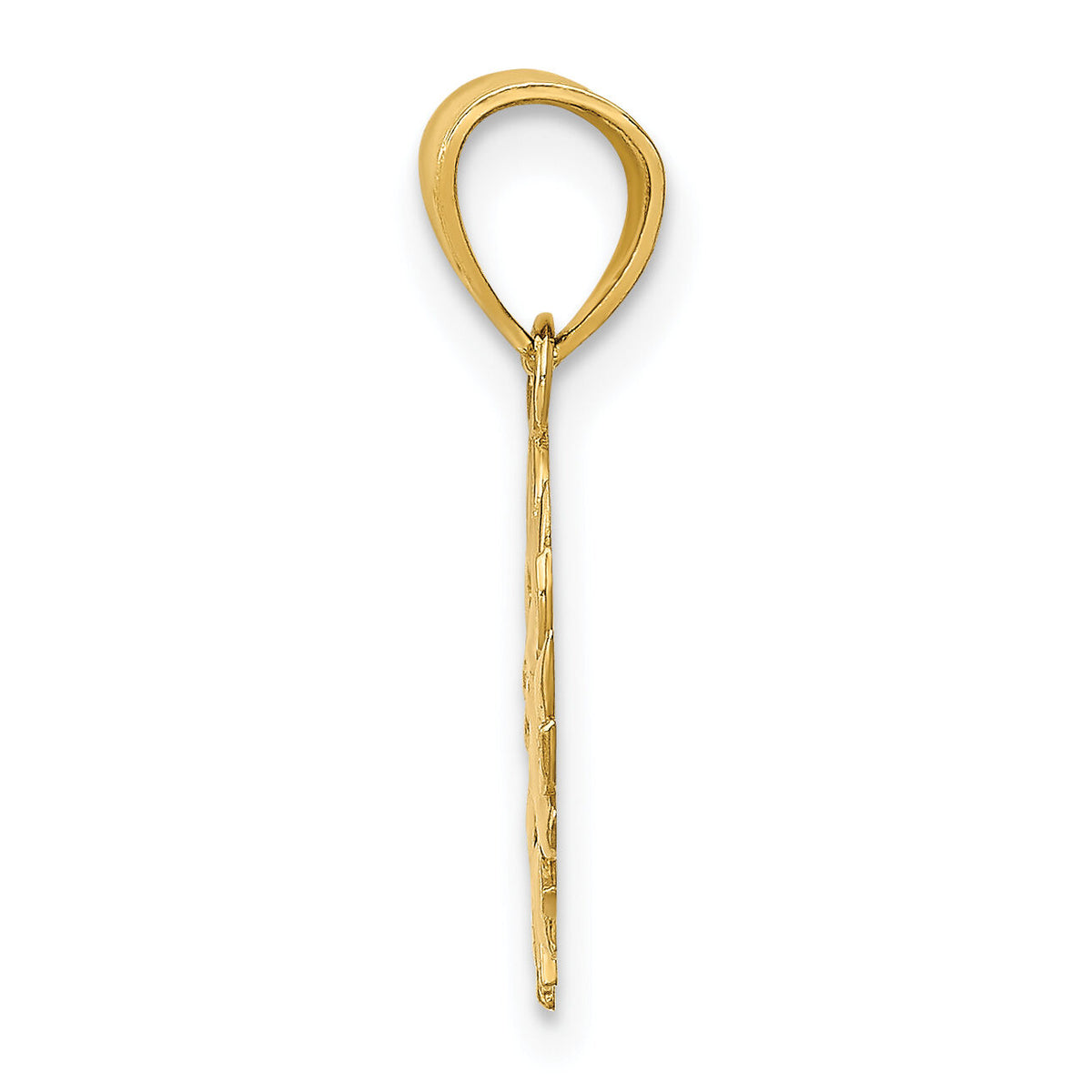 14k Polished Sun with Face Pendant-D1263