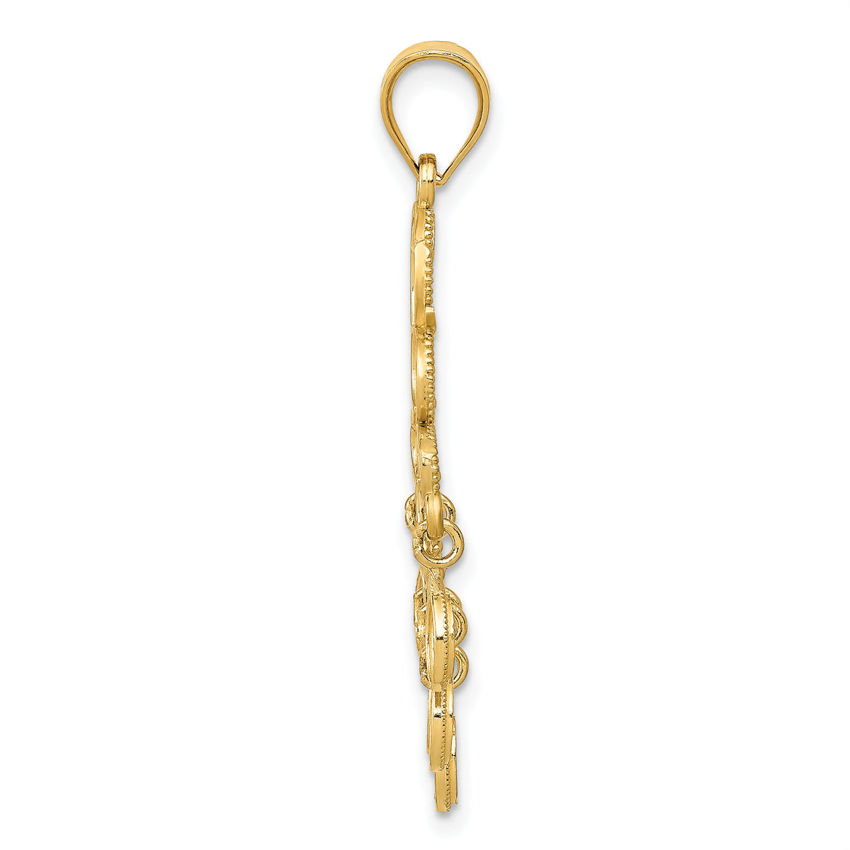14k Polished Diamond-cut Chandelier Pendant-D1265