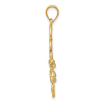 14k Polished Diamond-cut Chandelier Pendant-D1265