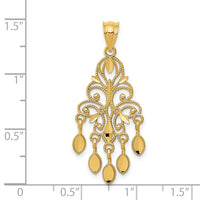 14k Polished Diamond-cut Chandelier Pendant-D1265