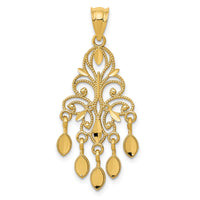 14k Polished Diamond-cut Chandelier Pendant-D1265