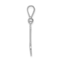 14KW White Gold Solid Polished Script Filigree Letter M Initial Pendant-D1281M