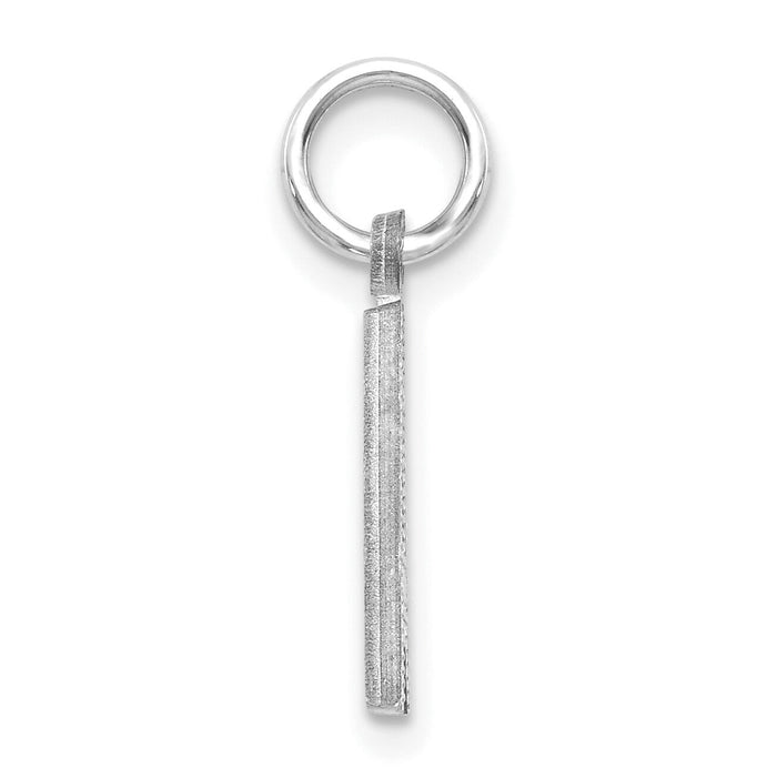 14KW Satin Diamond-cut Letter A Initial Charm-D1282A