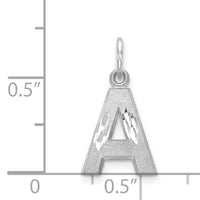 14KW Satin Diamond-cut Letter A Initial Charm-D1282A