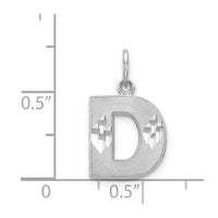 14KW Satin Diamond-cut Letter D Initial Charm-D1282D