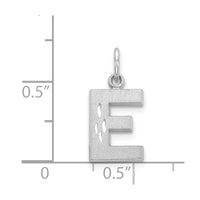 14KW Satin Diamond-cut Letter E Initial Charm-D1282E