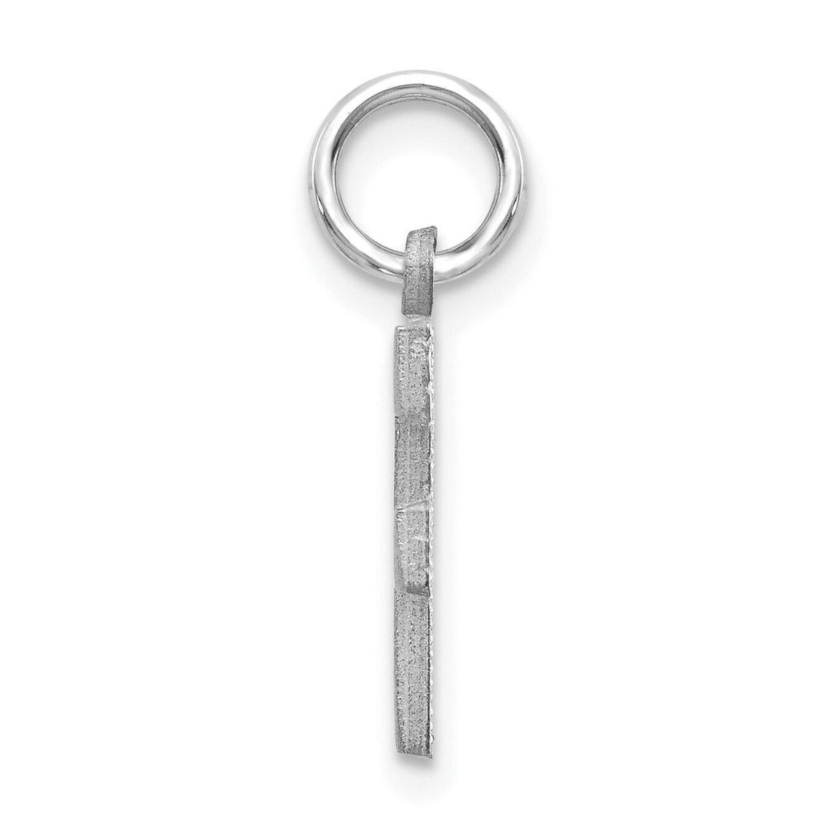 14KW Satin Diamond-cut Letter F Initial Charm-D1282F