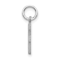 14KW Satin Diamond-cut Letter F Initial Charm-D1282F