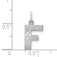 14KW Satin Diamond-cut Letter F Initial Charm-D1282F
