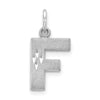 14KW Satin Diamond-cut Letter F Initial Charm-D1282F