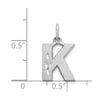 14KW Satin Diamond-cut Letter K Initial Charm-D1282K