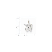 14KW Satin Diamond-cut Letter W Initial Charm-D1282W