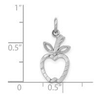 14k White Gold Diamond-cut Apple Charm-D1287