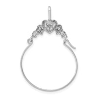 14k White Gold Polished Filigree Heart Charm Holder-D1308W