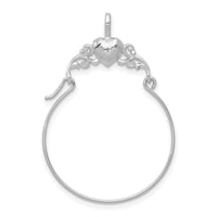 14K White Gold Polished Heart Charm Holder-D1310W