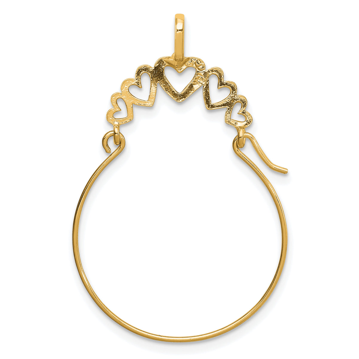 14k Polished 5-Heart Charm Holder-D1311