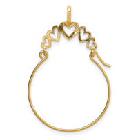 14k Polished 5-Heart Charm Holder-D1311