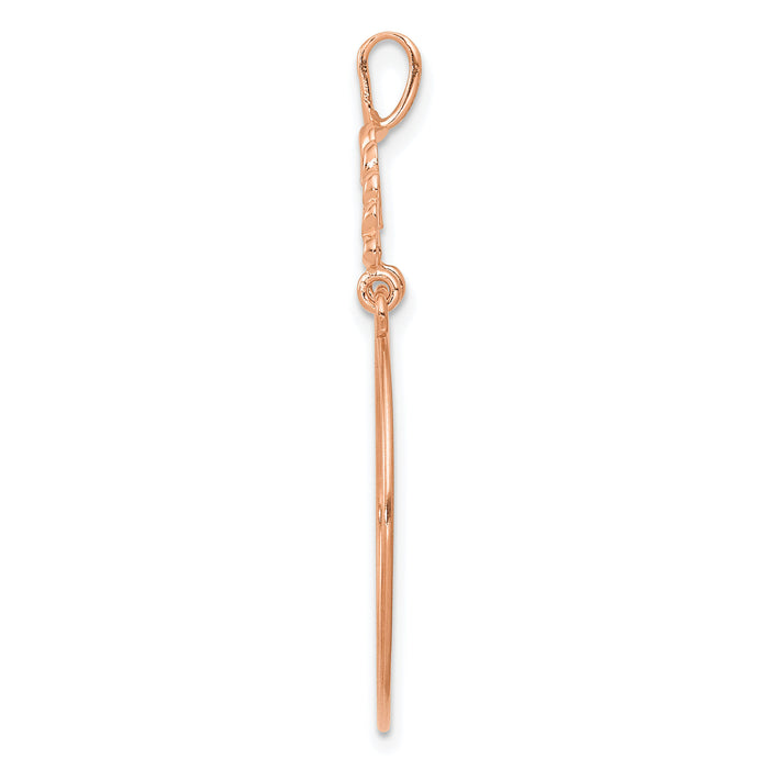 14k Rose Gold Polished 5-Heart Charm Holder-D1311R