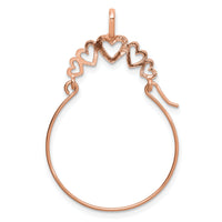 14k Rose Gold Polished 5-Heart Charm Holder-D1311R