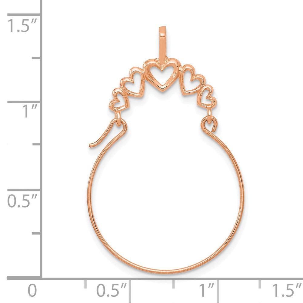 14k Rose Gold Polished 5-Heart Charm Holder-D1311R